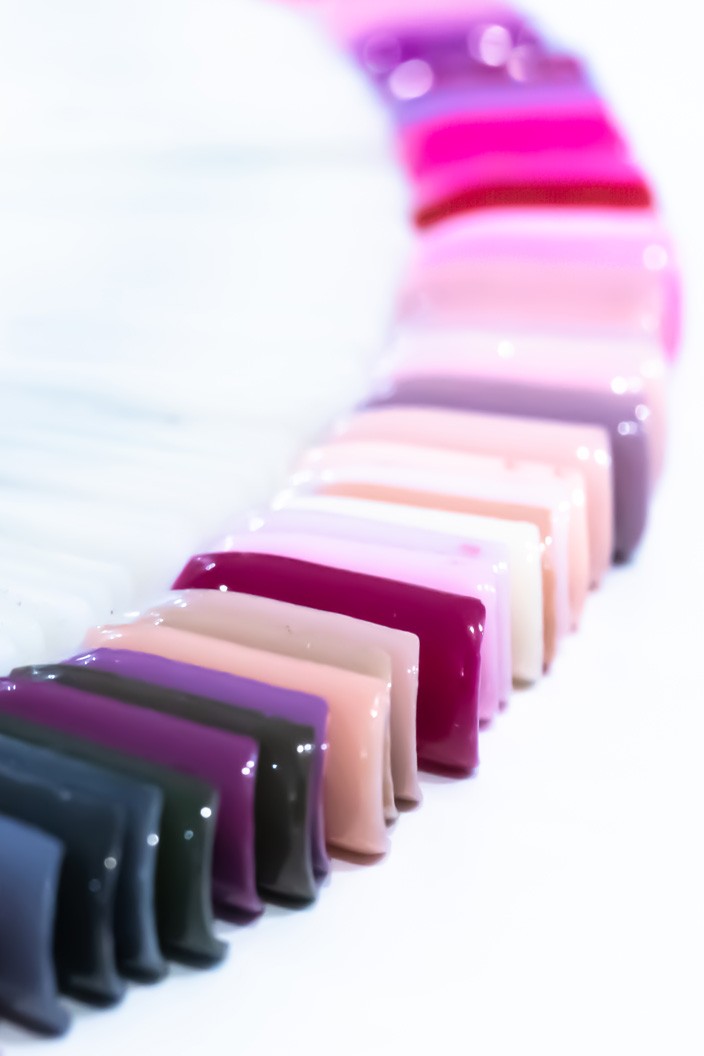 Nail polish colour palette ring display